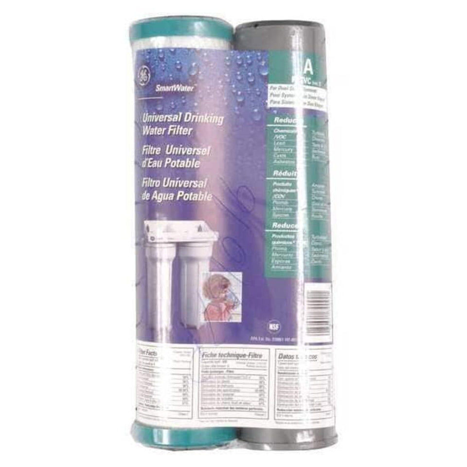 GE FXSVC under-sink water filter replacement pack for twice-filtered water and sediment reduction