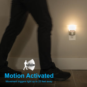 GE motion sensor night light detects motion up to 25 feet for safe navigation