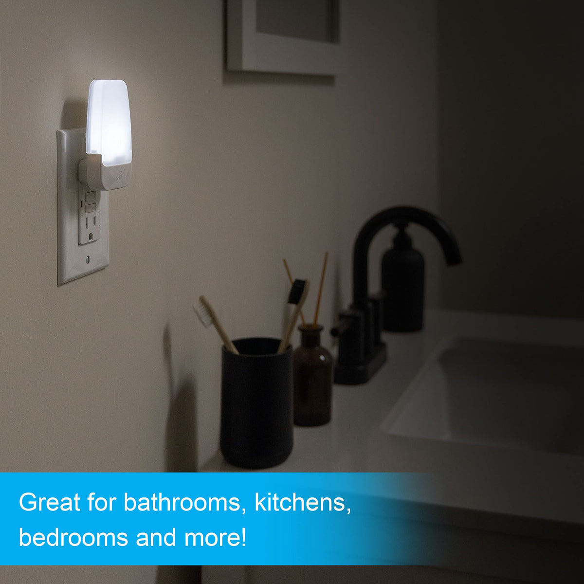 Bedroom ambient glow from GE night light