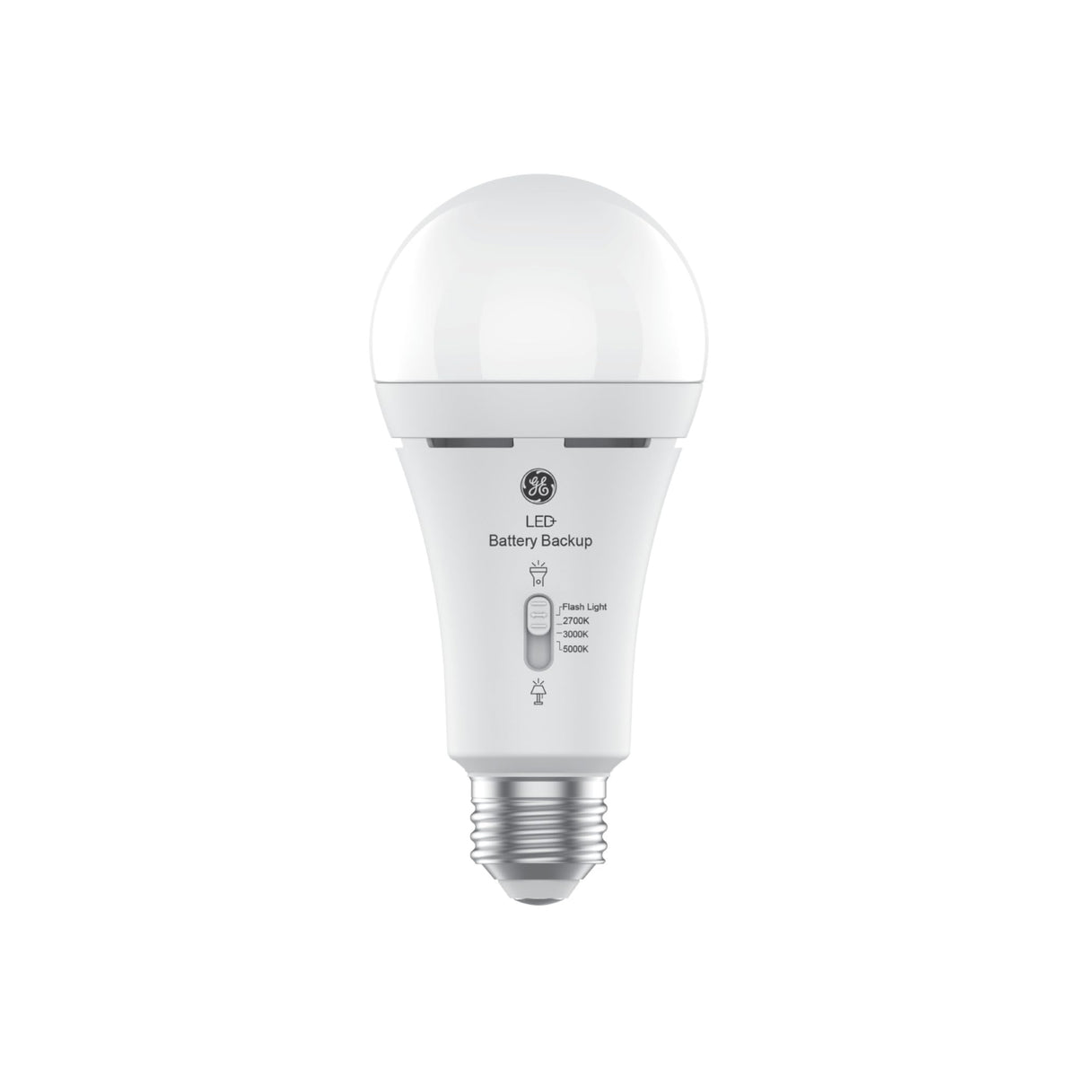 GE LED+ Battery Backup bulb in flashlight mode demonstrates portability