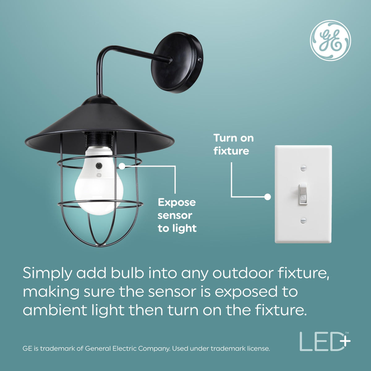 GE LED+ Dusk to Dawn A21 13W energy efficient exterior lighting