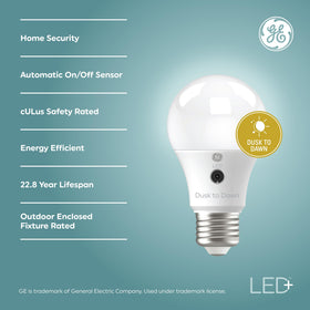 GE LED+ Dusk to Dawn on front porch with soft white ambience