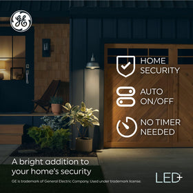 GE LED+ Dusk to Dawn long-life outdoor bulb in daylight