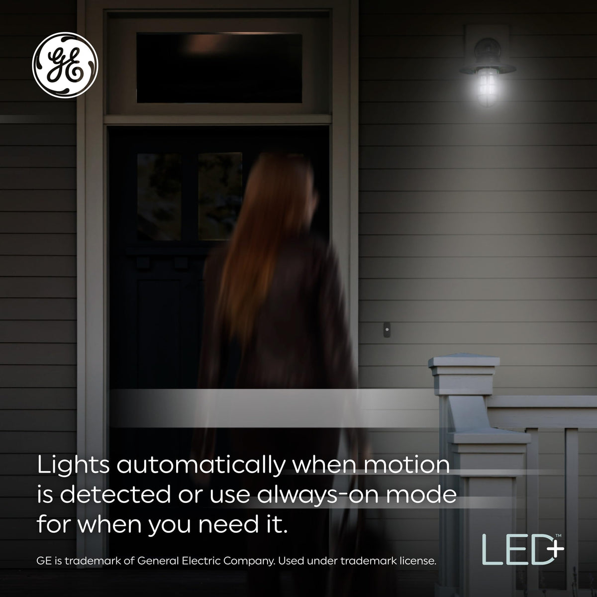 GE LED+ energy-saving PAR38 bulb reduces energy use while brightening spaces