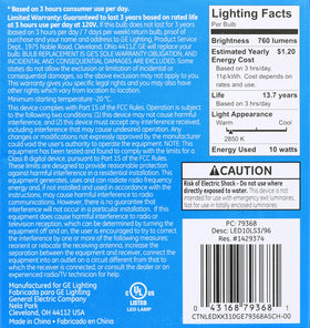 2700K soft white GE Bright Stik creates warm ambience