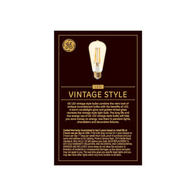 GE Lighting dimmable Edison LED bulb shown in a visible fixture for stylish interiors.
