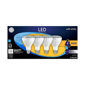 GE Lighting LED indoor floodlight BR30 bulb with soft white finish, dimmable for cozy rooms.