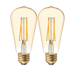 GE Lighting vintage Edison LED bulb with amber glass enhances warm ambiance in chandeliers.
