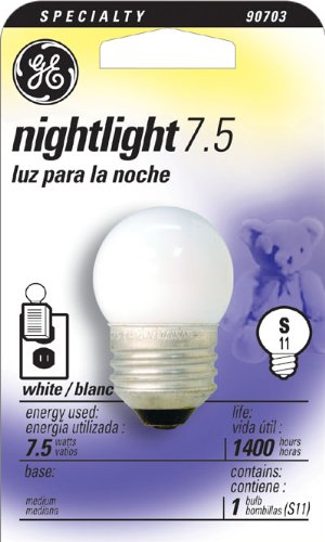 GE nightlight bulb in-use in a living space for ambient, unobtrusive night lighting