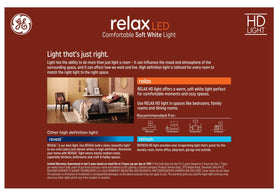 GE Relax 8-pack dimming to suit living room scenes and evenings