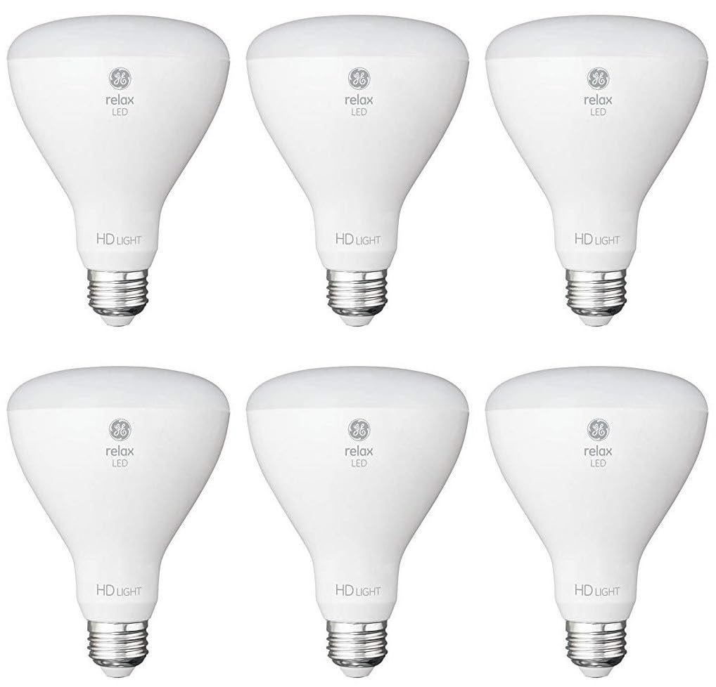 GE Relax BR30 dimmable LED bulb with compatible switches for adjustable mood.