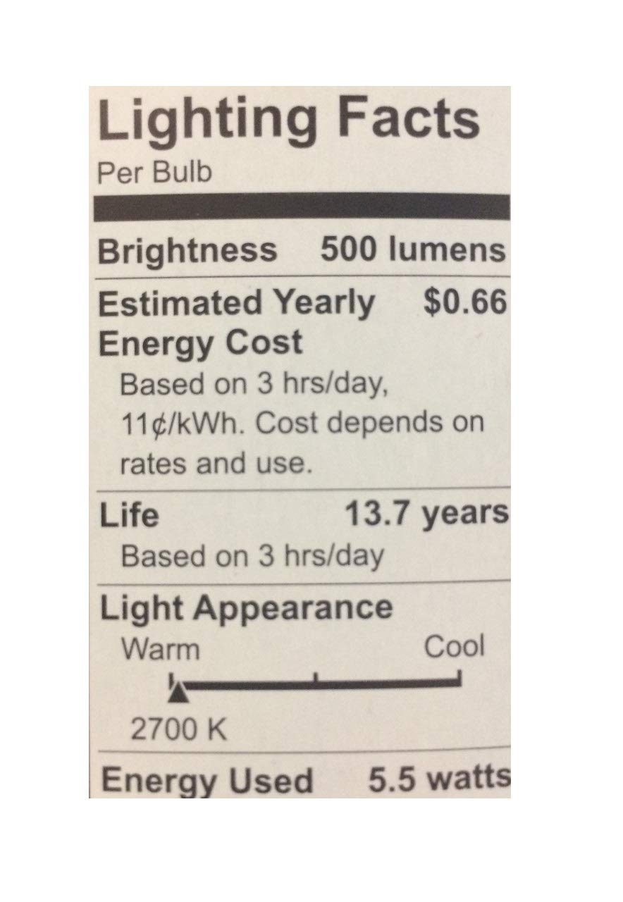 GE Relax HD dimmable bulb suitable for chandeliers and dimmable fixtures.