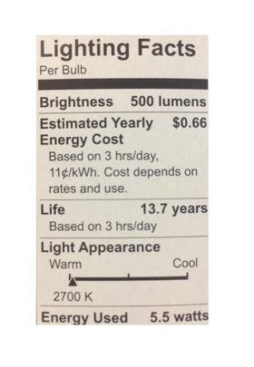 GE Relax HD dimmable bulb suitable for chandeliers and dimmable fixtures.