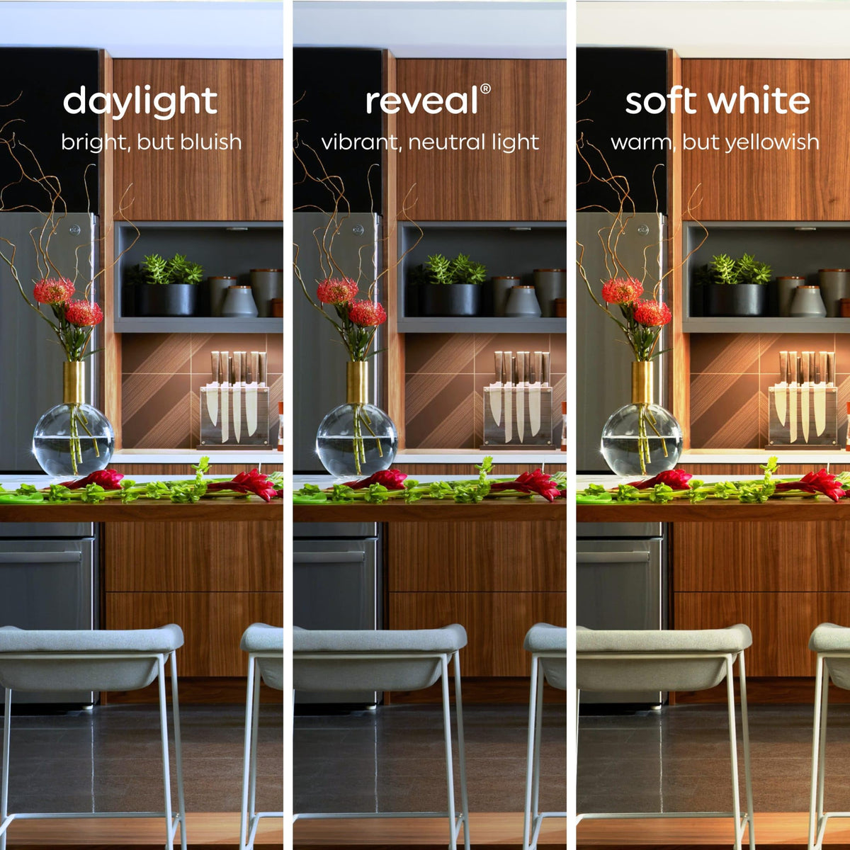 GE Reveal HD+ LED bulb dimmable for customizable dining room ambiance