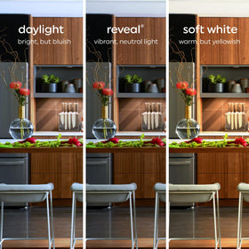 GE Reveal HD+ LED bulb dimmable for customizable dining room ambiance