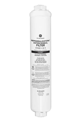 GE reverse osmosis under-sink remineralization filter delivers balanced mineral water.