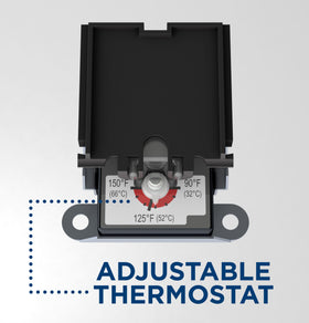 GE stainless steel heating element provides durable heat.