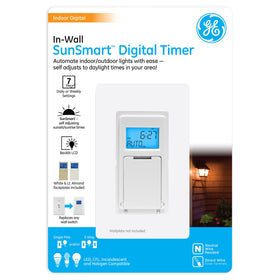 GE SunSmart 7Day timer front view for easy wall mounting and scheduling.