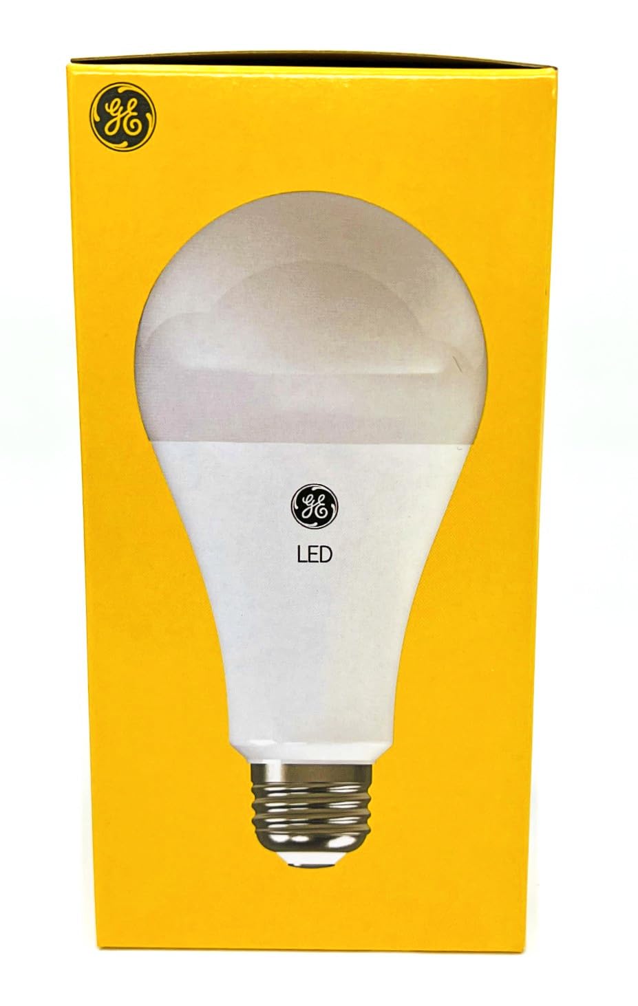 GE Ultra Bright A21 bulb illuminating a garage/workshop for clear visibility
