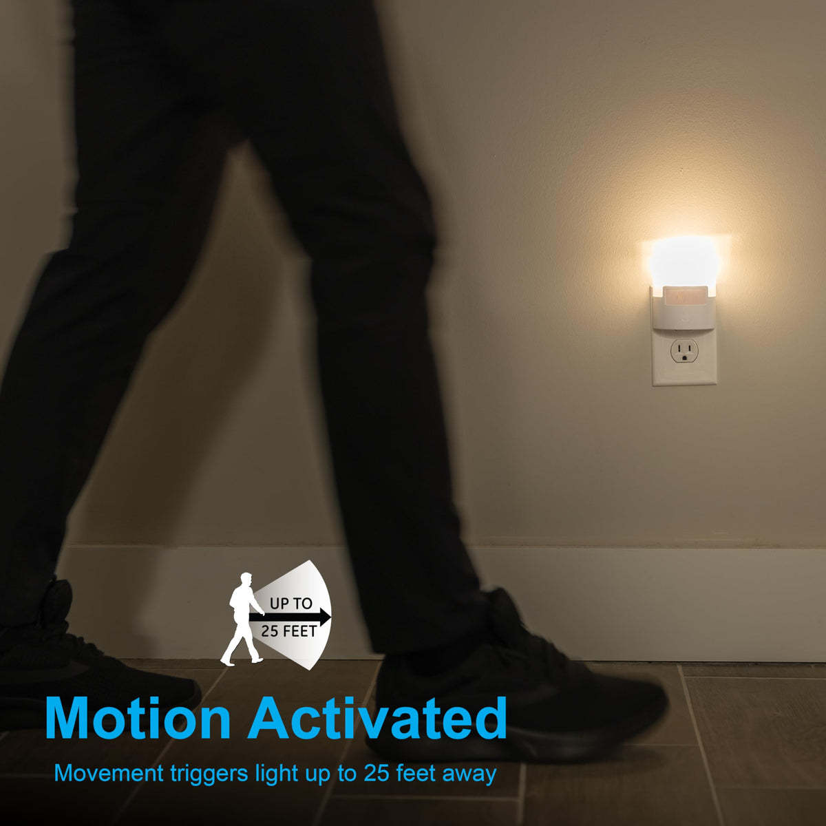 GE UltraBrite LED night light delivers 40 lumen brightness and long life with no bulb changes.