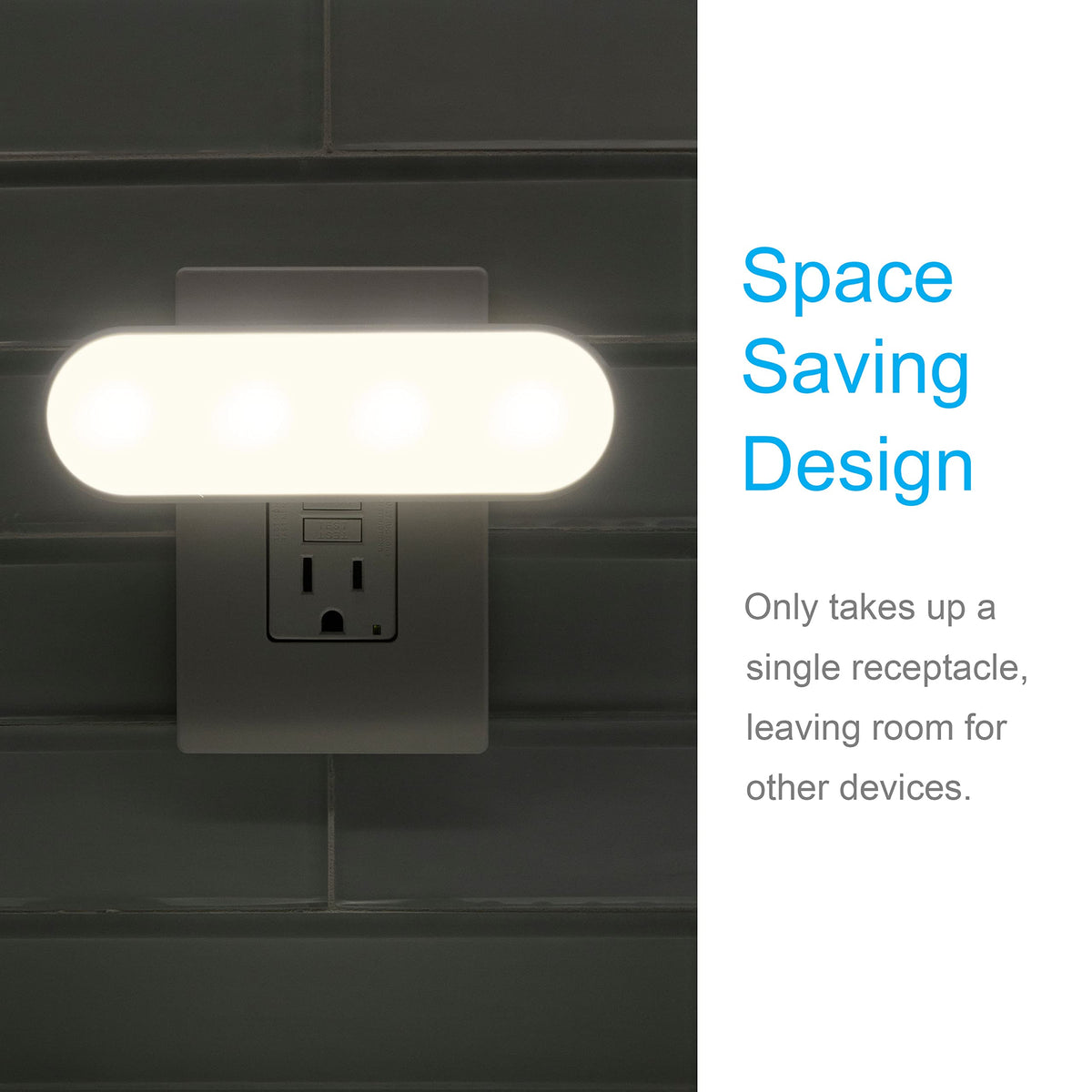 GE Ultrabrite Night Light Bar stays cool to the touch for safe night use