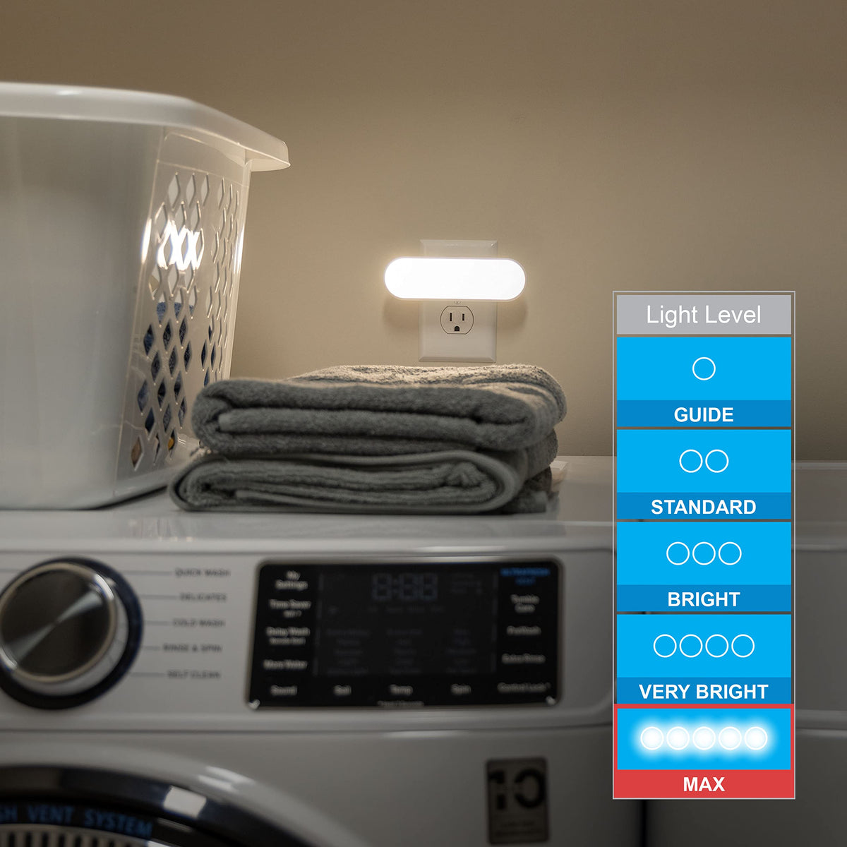 GE Ultrabrite Night Light Bar illuminates a hallway for navigation at night