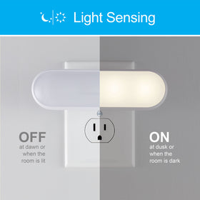 GE Ultrabrite LED Night Light Bar emits soft white light at 100 lumens