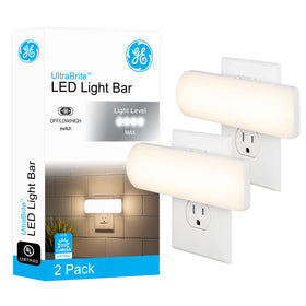 GE Ultrabrite plug-in night light with a manual switch for safe nighttime navigation