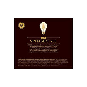 GE Vintage LED amber glass A19 bulb in a dimmable setup for mood lighting.