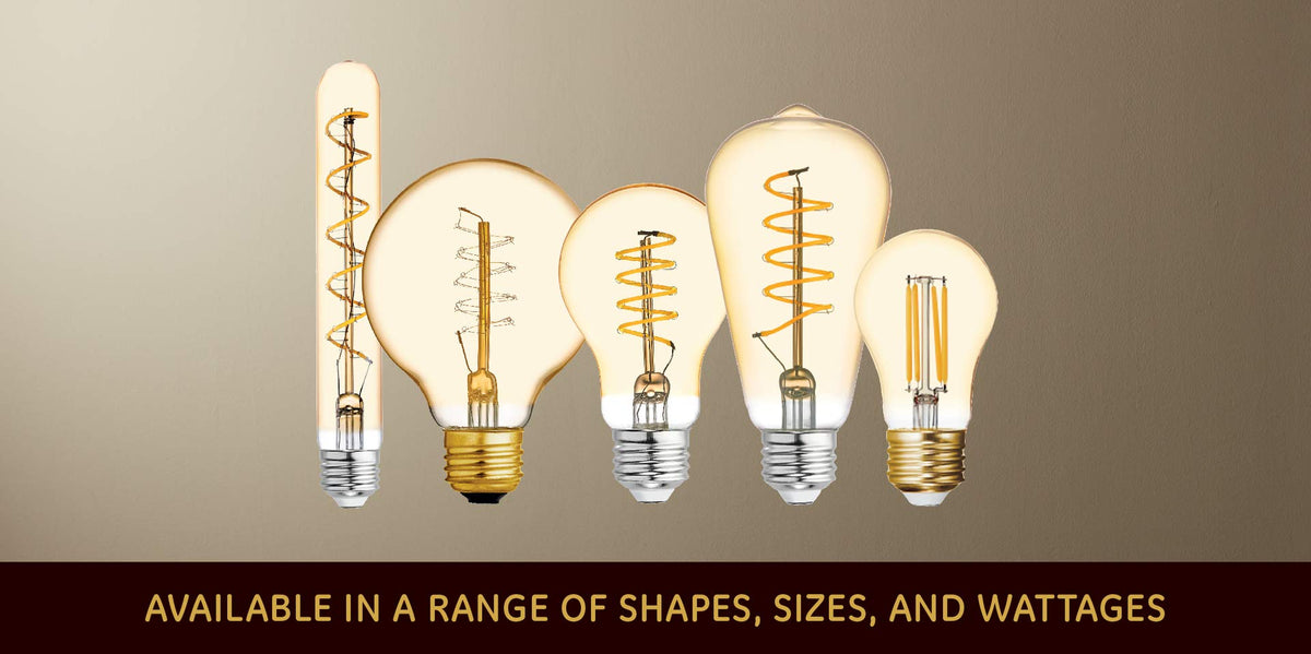 GE Vintage LED amber glass A19 two-pack packaging for upgrading multiple fixtures.