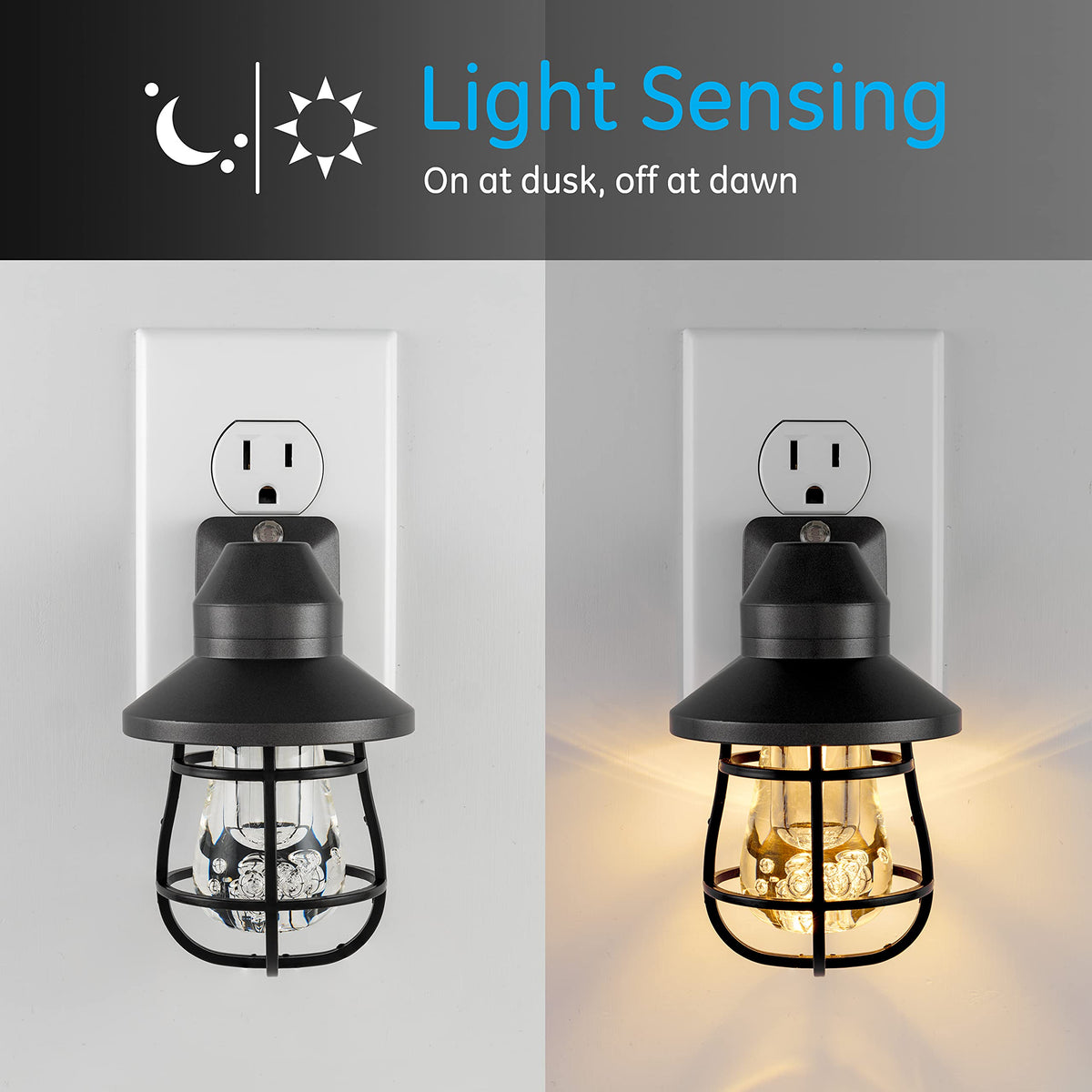 GE Vintage Night Light Edison-bulb closeup shows warm 2200K glow