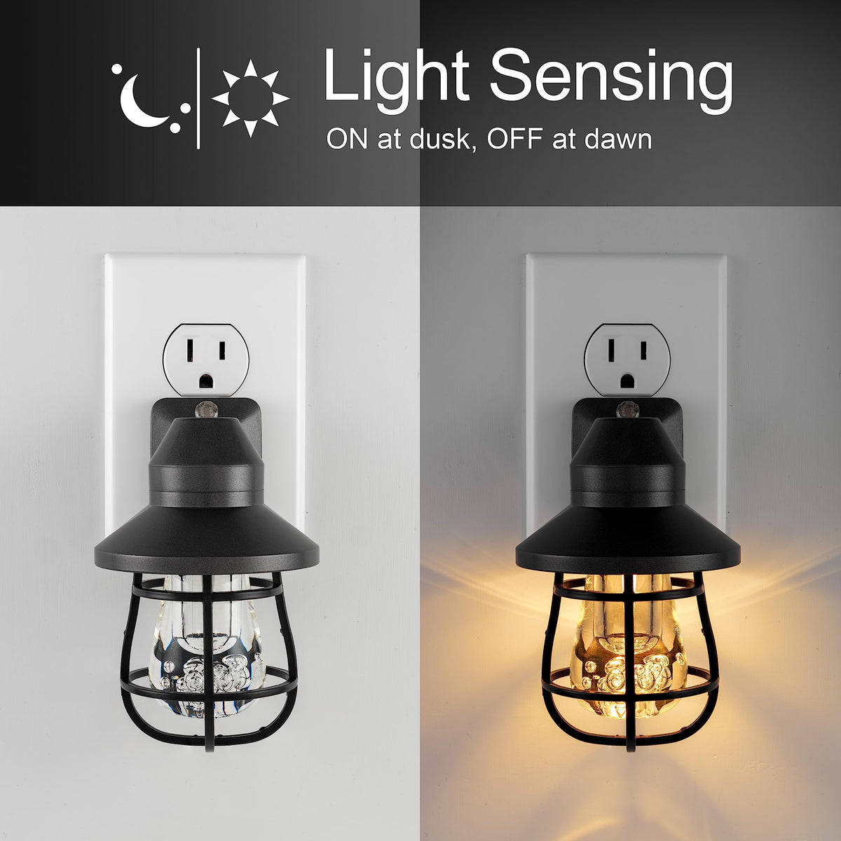 GE Vintage Night Light with Edison-style bulb provides cozy ambience in living spaces.