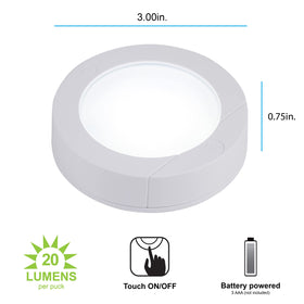 GE Wireless LED Puck Light in closet providing quick visibility at night
