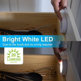 GE Wireless LED Puck Light in garage improves tool visibility