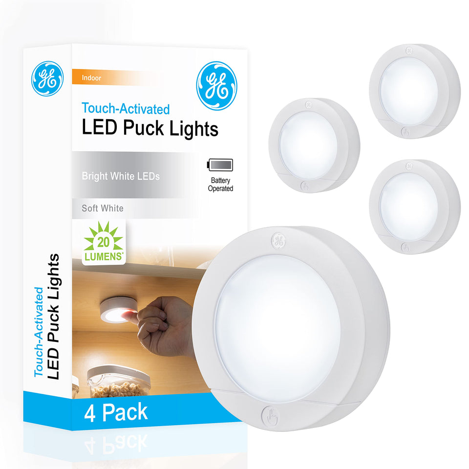 GE Wireless LED Puck Light under cabinet for bright kitchen prep