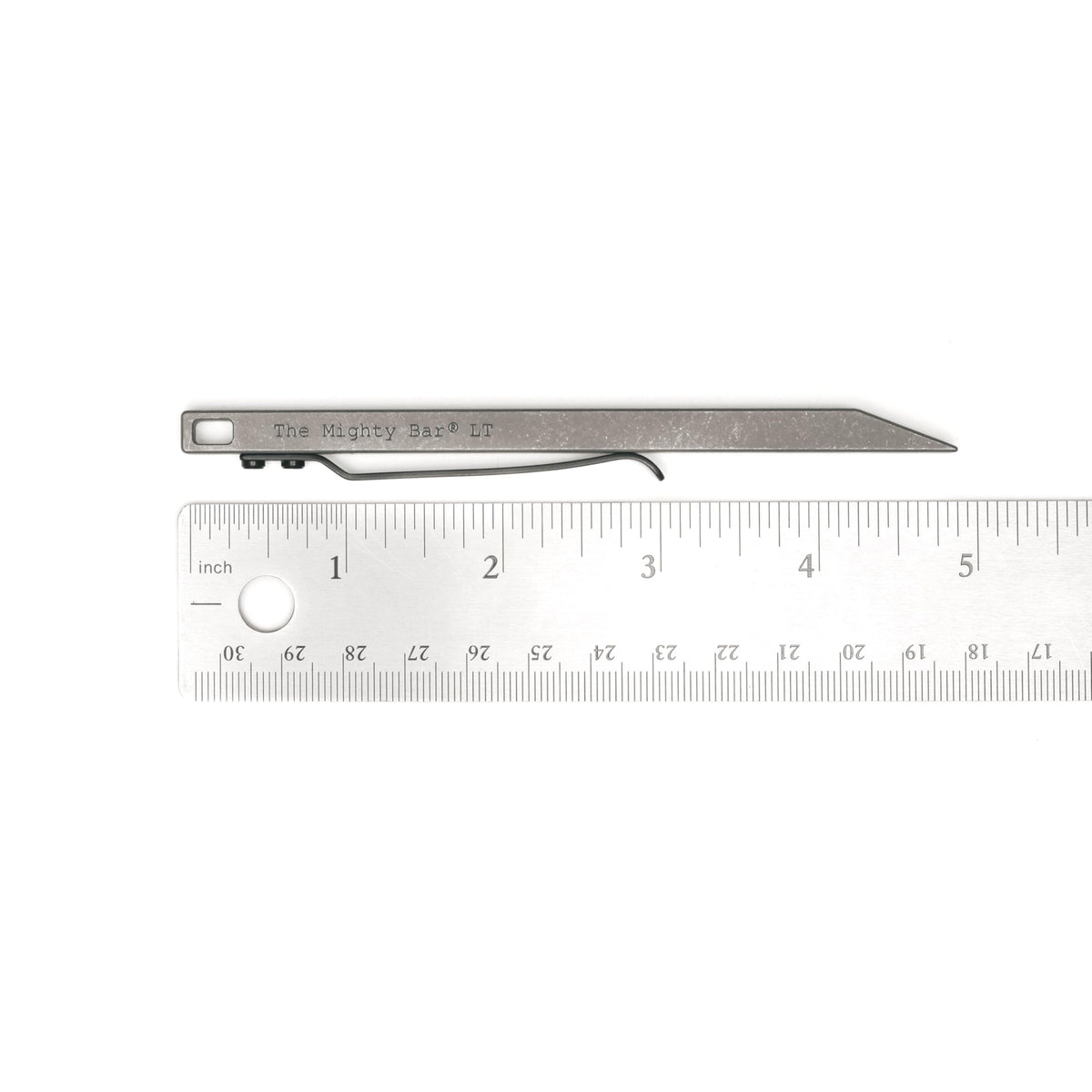 Gear Spool Mighty Bar LT pocket clip keeps the tool securely in your pocket for quick access.