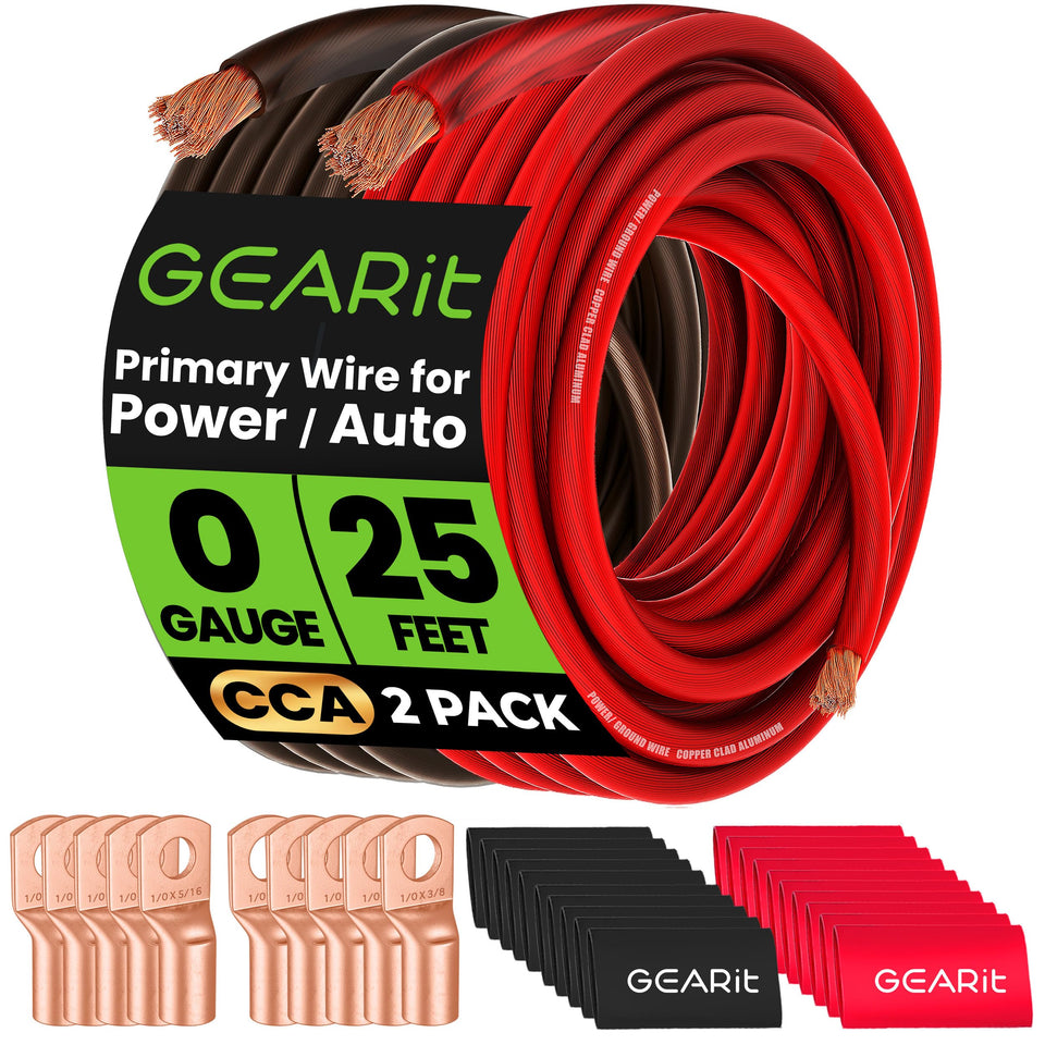 GEARit 0-gauge black ground wire for clean amp installations