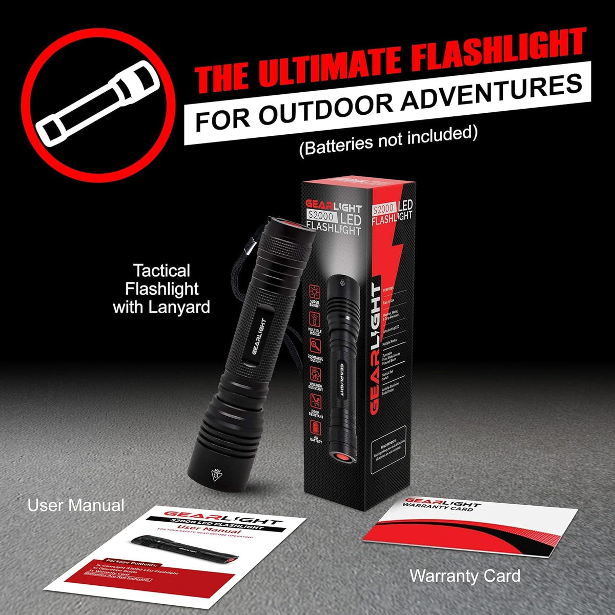GearLight AA-powered design offers flexible power options for outdoor adventures.