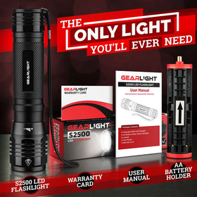 GearLight LED flashlight camping and hunting use in outdoor adventures