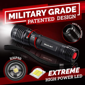 GearLight LED flashlight ergonomic grip ideal for one-handed use