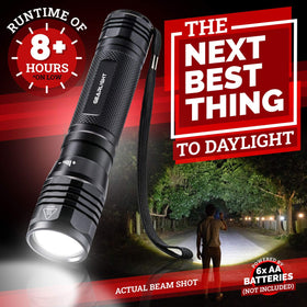 GearLight LED flashlight night beam on trail for clear night navigation