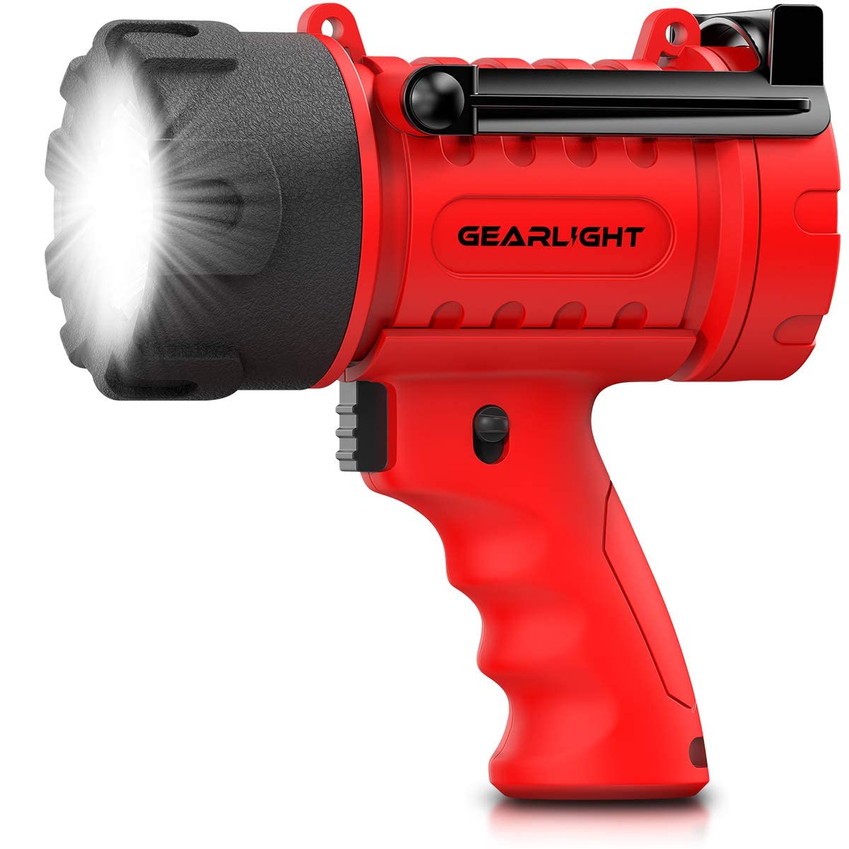 GearLight LED Spotlight handheld design for portable outdoor lighting during night activities.