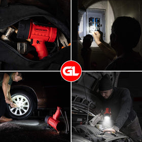 GearLight LED Spotlight featuring High, Low, and SOS modes for versatility.