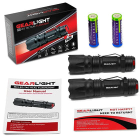 GearLight M3 flashlight pair included in package for convenience.