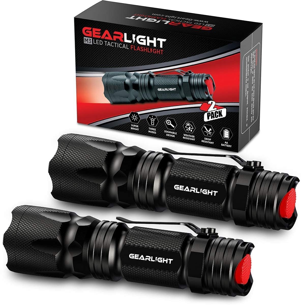 GearLight M3 mini flashlight with pocket clip for quick access outdoors.