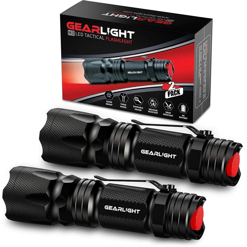 GearLight M3 mini flashlight with pocket clip for quick access outdoors.
