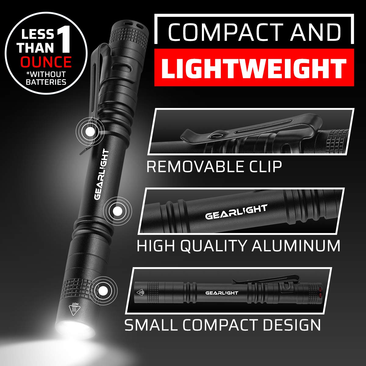 GearLight S100 compact-form fits easily in pockets for everyday carry.