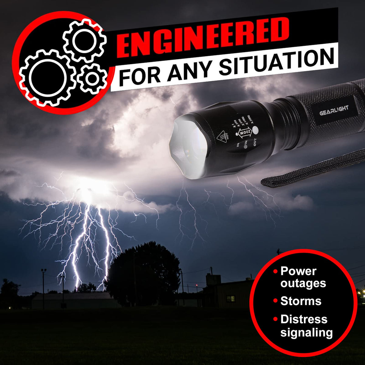 GearLight S1000 battery pack included for quick setup and use
