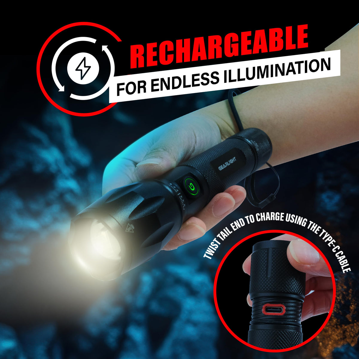 GearLight S1000 USB-C charging demonstrates fast charging for reliable power on the move.