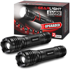 GearLight S1050 wide-beam flashlight illuminates campsite clearly